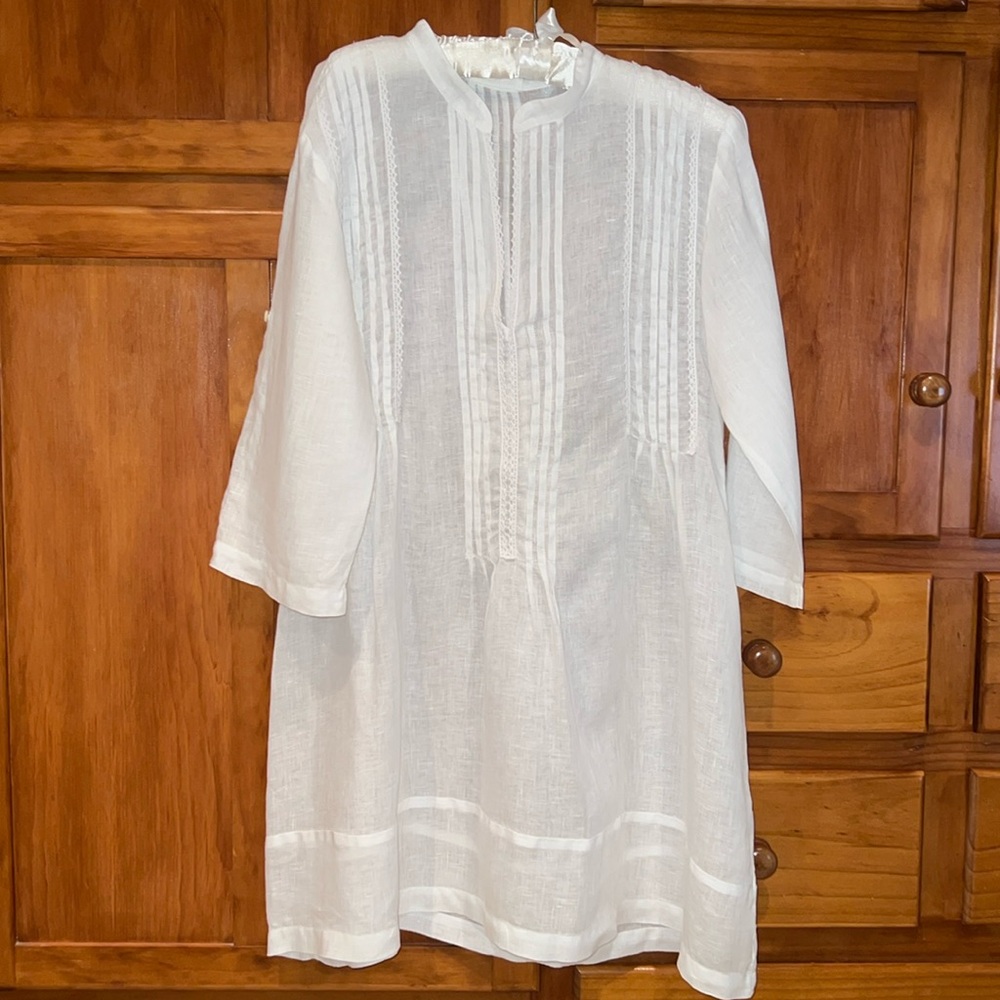 CP Shades White Linen Dress/Cover Up
